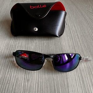 NEW Bollé Key West Sunglasses Purple Mirror Lens Cat 3 + Case